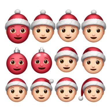 emojis estilo pixar de navidad rosada con rojo sticker