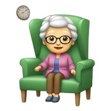 Grandmere sur un foteuil sticker