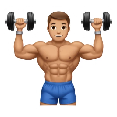body builder lifting dumbbells sticker