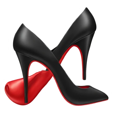 Black high heel shoe red bottom sticker