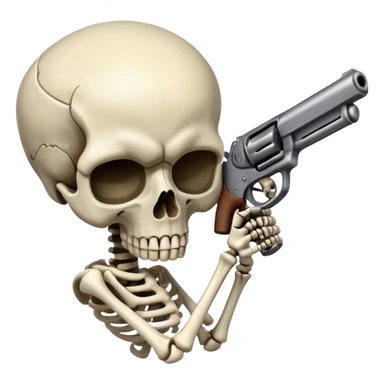 skull with a gun sticker