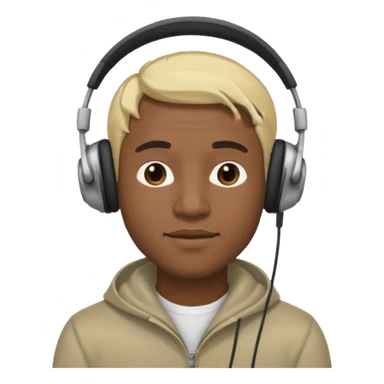 blonde black man wearing headphones sticker