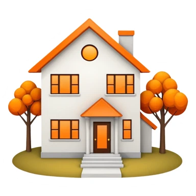 A basic home emoji with orange highlights sticker