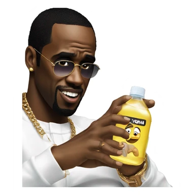 P diddy with baby oil in his hand sticker