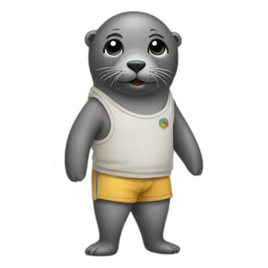 A seal wearing shorts sticker