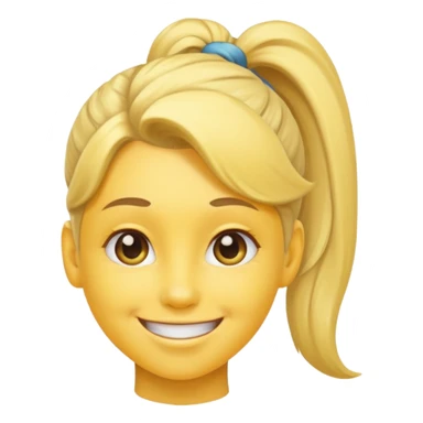 I want to have the regular puke emoji (the round yellow face) but with a pony tail, like Ariana Grande sticker