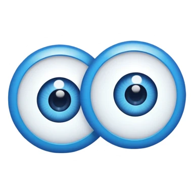 two separate cartoon eyes, simple and friendly sticker