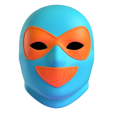 teal and orange ski mask with love expression sticker
