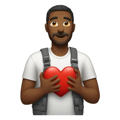 Father holds his heart in his arm sticker