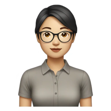 asian-girl-with-glasses sticker