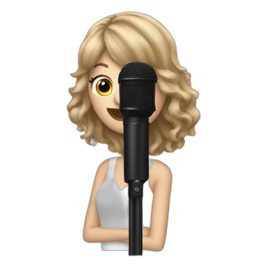 Taylor Swift singing into a black microphone sticker
