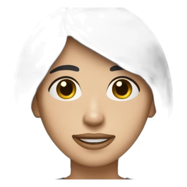 Create an emoji for a white person with dark hair and eyes who recently had nose surgery sticker