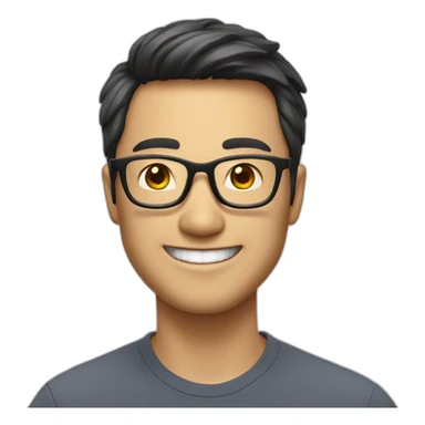 HongKong guy glasses sunny smile sticker