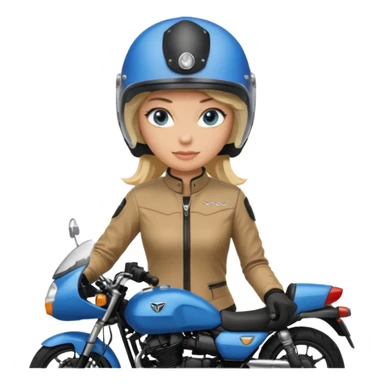 moça loira de olho azul de capacete em uma moto honda 150 preta  sticker