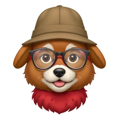 dog with red hair and glassess and hat sticker
