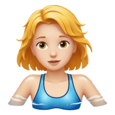 girl swimming laps in a pool  sticker