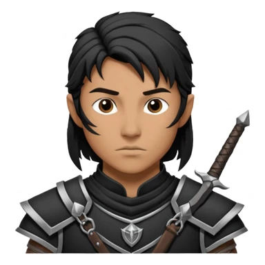 Humano guerrero dnd estilo blanco y negro dibujo sticker