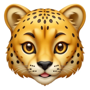 Cinematic Comical Cheetah Portrait Emoji, Head tilted dramatically with an exaggeratedly amused expression, featuring a striking, glossy golden Fur with bold spots, wide, expressive amber eyes filled with playful disbelief, Simplified yet hilariously expressive features, highly detailed, glowing with a slightly sassy glow, high shine, dramatic yet playful, stylized with an air of cheeky mischief, bright and endearing, soft glowing outline, capturing the essence of a spirited and over-the-top cheetah, so meme-worthy it feels like it could dash its way into internet fame instantly! sticker