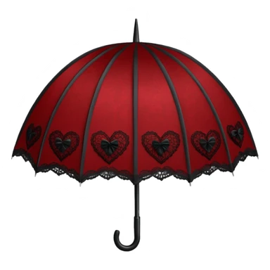 goth heart with a black lace umbrella sticker