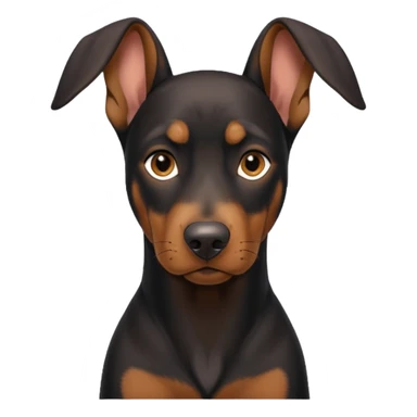 black and tan doberman portrait with floppy ears sticker