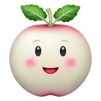Make white radish apple emoji style sticker
