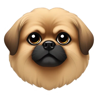 Brown Pekingese ￼with black snout  sticker