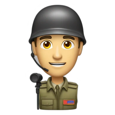 periodista reportero de guerra con casco y con microfono sticker