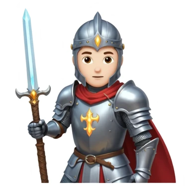 Battle mage: a knight in armor wielding both sword and magic sticker