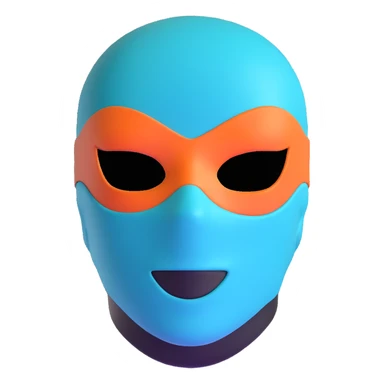 teal and orange ski mask with love expression sticker