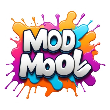 Graffiti the words mod sticker