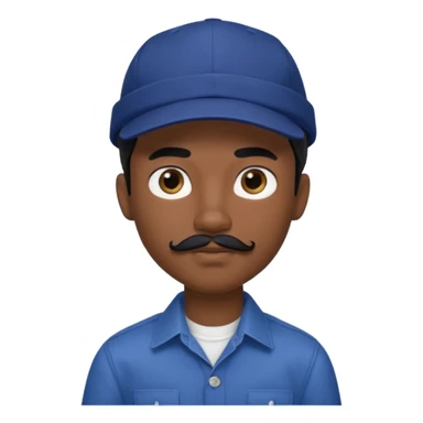 generate a pretty bratz boy wearing a dark blue cap and  button up shirt. Handsome

Mustache- black

hair black long sticker