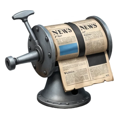 anvil and newspaper together, symbolizing metalworking news emoji sticker