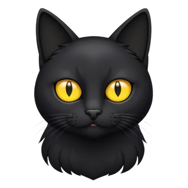 Black cat with yellow eyes and a small white patch at the top of his chest sticker