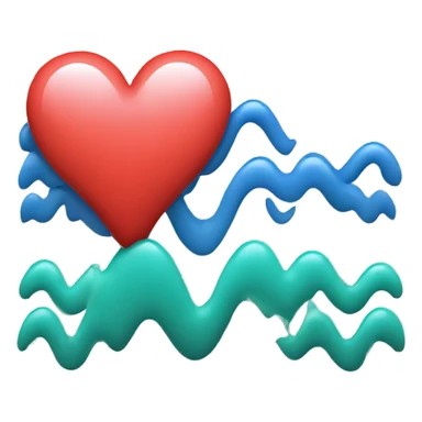 heart with bp wave splitting it in two sticker