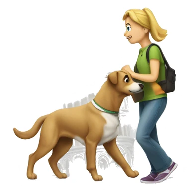 Leaning tower of pisa walking the dog sticker