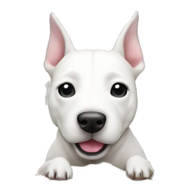 White bull terrier burying money  sticker