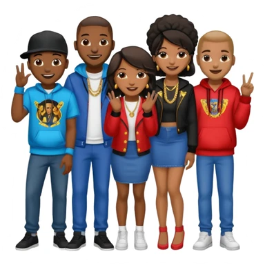 African American crowd of fans men and women at a rap concert sticker