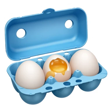 make a egg carton with six spaces but only one egg inside to represent isolation. make the egg have a sad expression like a sad face with tears to communicate his worry. the egg should be white and be the only egg inside the carton. sticker
