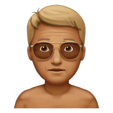 tan man on beach with sunglasses sticker