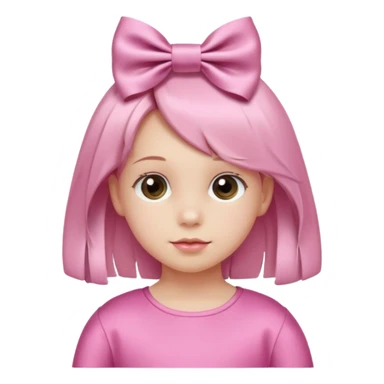 little girl with ribbon hairclip sticker