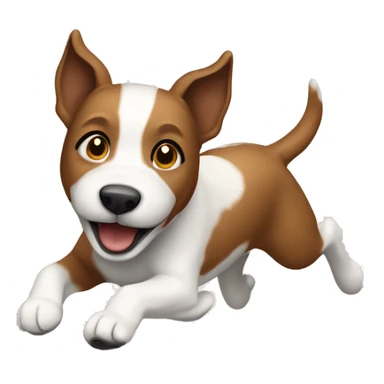 Brown white Terrier dog running  sticker
