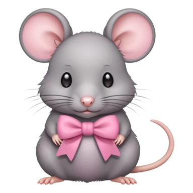Cute rat with a pink bow sticker
