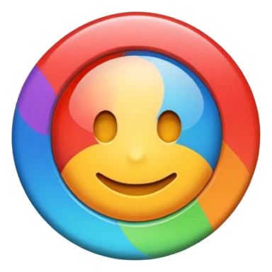 a colourful button not 3d or shading only 1 button no smiley face only 1 button no face sticker