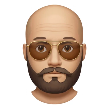   tattooed baldies with  sun glass with bearded sticker