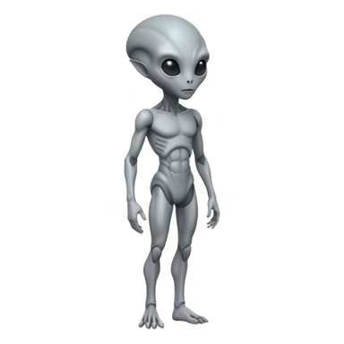 fullbody humanoid gray alien direct sideview sticker