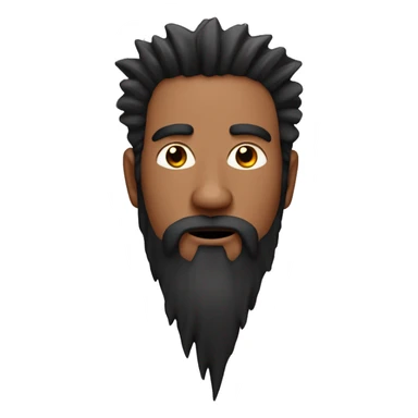 Guy with red spiky hair, completely black scleras, and a chin curtain beard sticker