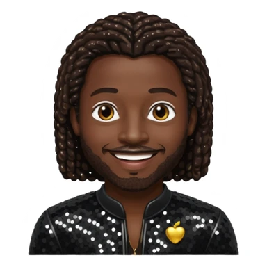 Dalvin Mr. Dalvin DeGrate from Jodeci/K-Ci & JoJo with dark brown, black sequin outfit sticker