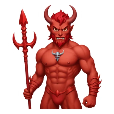 red satan with Poseidon trident sticker