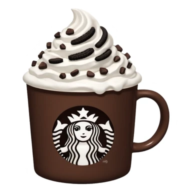  Starbucks hot cocoa with whipped cream and Oreo cookie crumbles  sticker