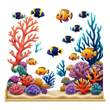 Great Barrier Reef Landmark Emoji – Featuring colorful coral formations and tropical fish. sticker